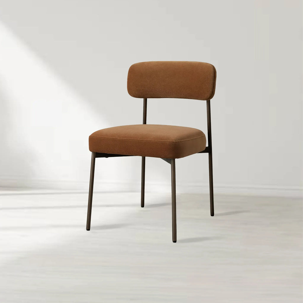 Billie Performance Fabric Dining Chair Modern Antiqued Iron Frame Living Room Chairs