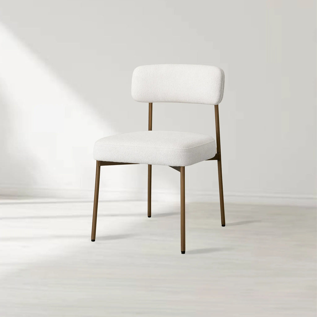 Billie Performance Fabric Dining Chair Modern Antiqued Iron Frame Living Room Chairs