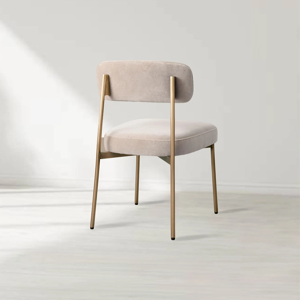 Billie Performance Fabric Dining Chair Modern Antiqued Iron Frame Living Room Chairs