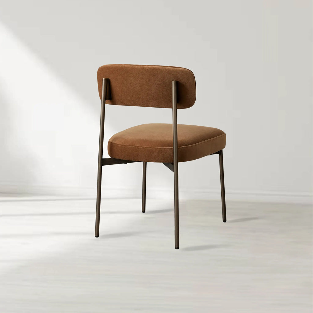 Billie Performance Fabric Dining Chair Modern Antiqued Iron Frame Living Room Chairs