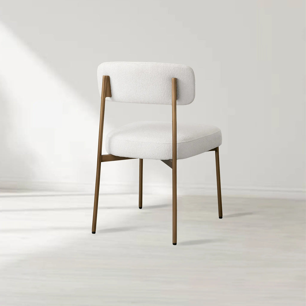 Billie Performance Fabric Dining Chair Modern Antiqued Iron Frame Living Room Chairs