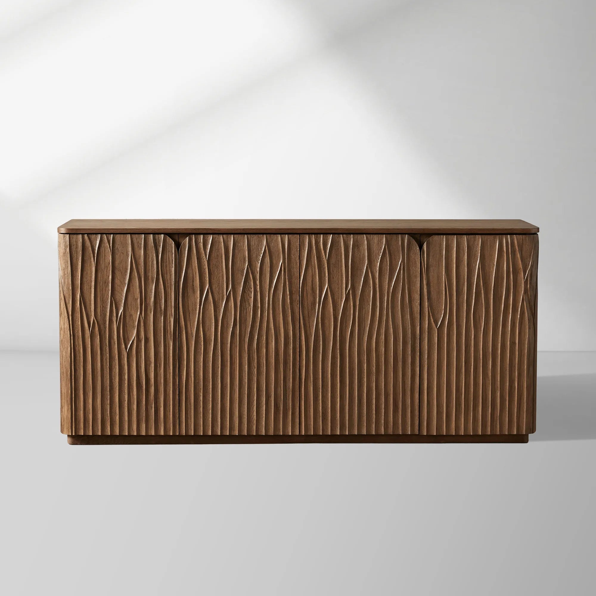 Norris Wood Sideboard Modern Buffet Table with Fiberglass Base Living Room Entryways Cabinet