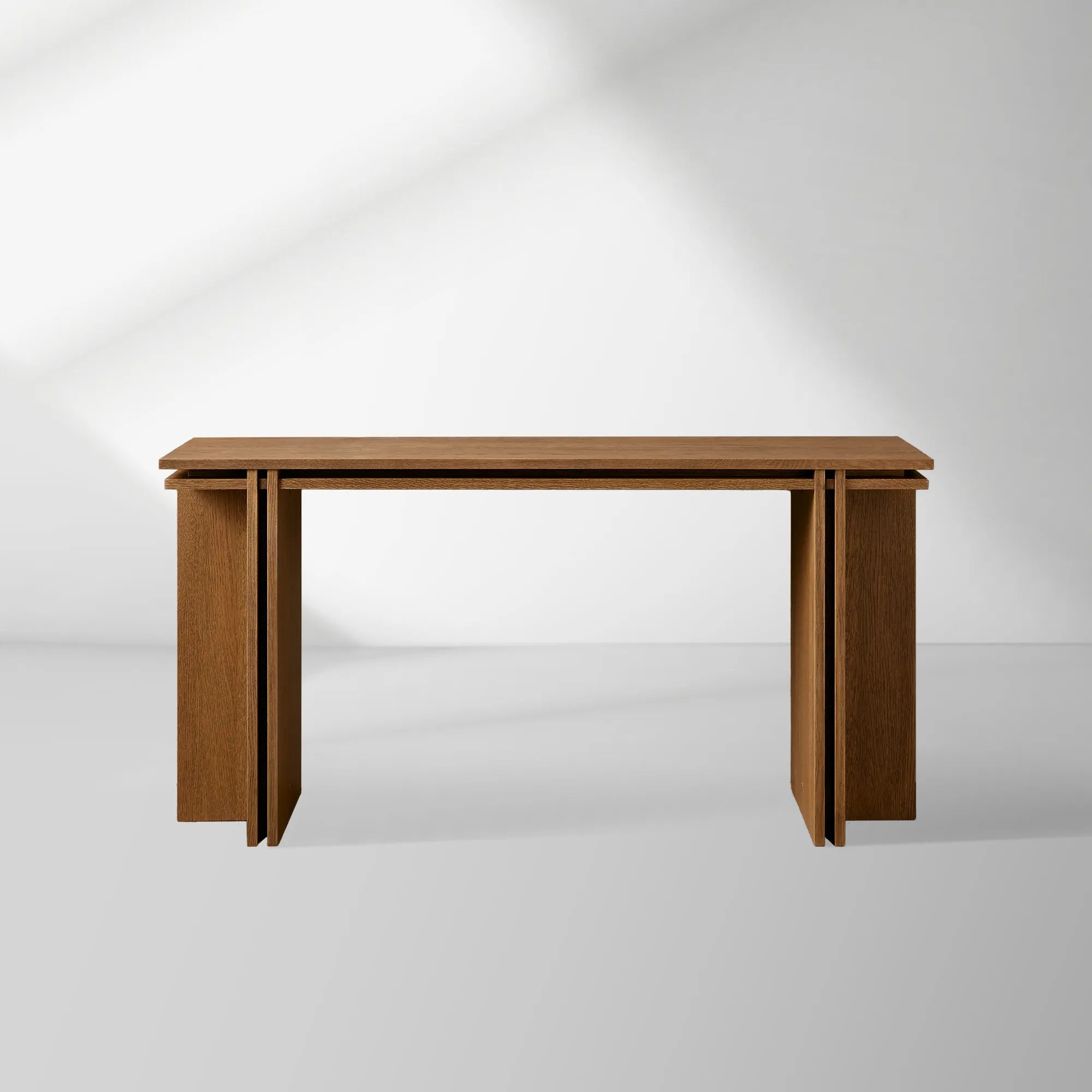 Eaves Layered Oak Entrance Console Table Mdernity Wood Entryways Wallway Table