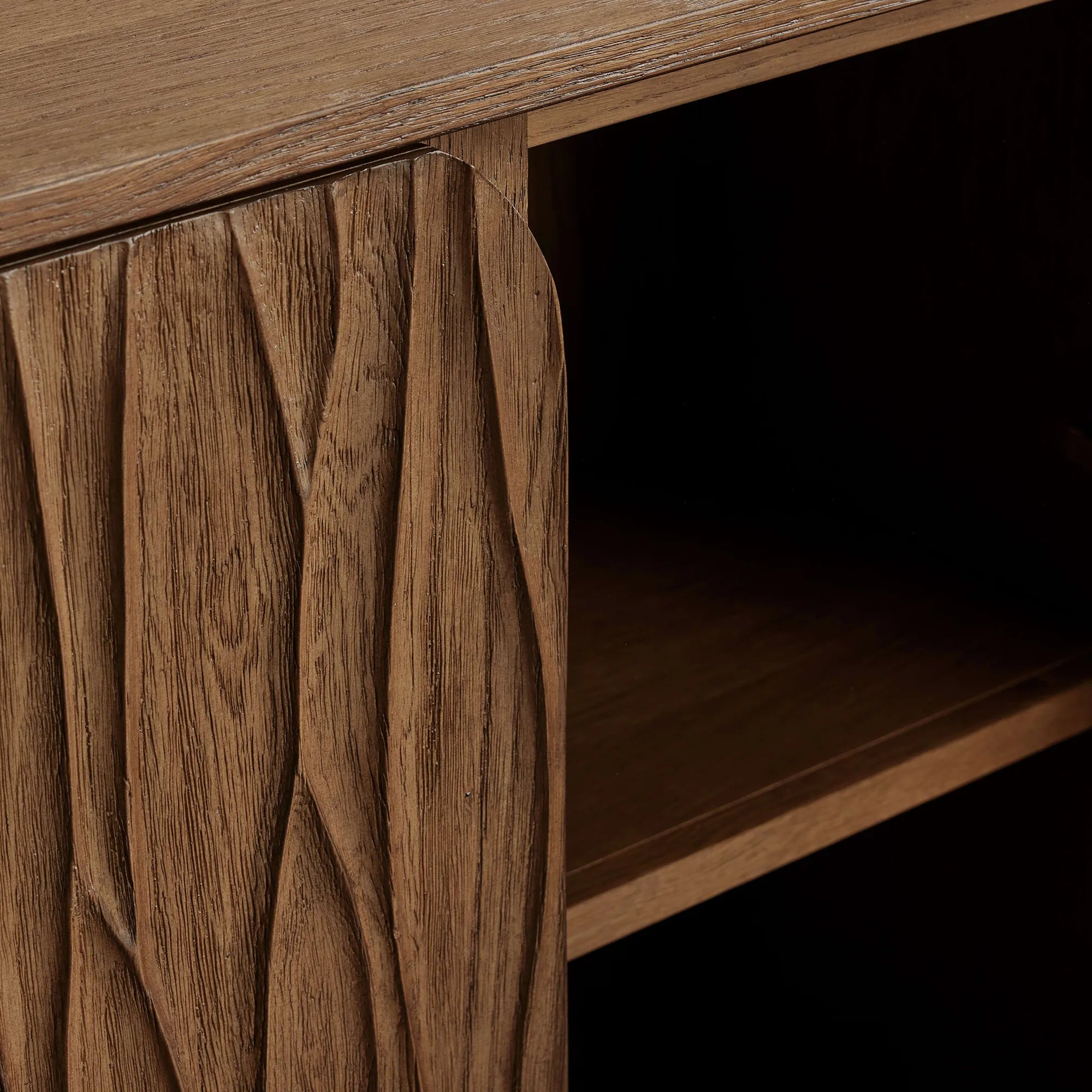 Norris Wood Sideboard Modern Buffet Table with Fiberglass Base Living Room Entryways Cabinet
