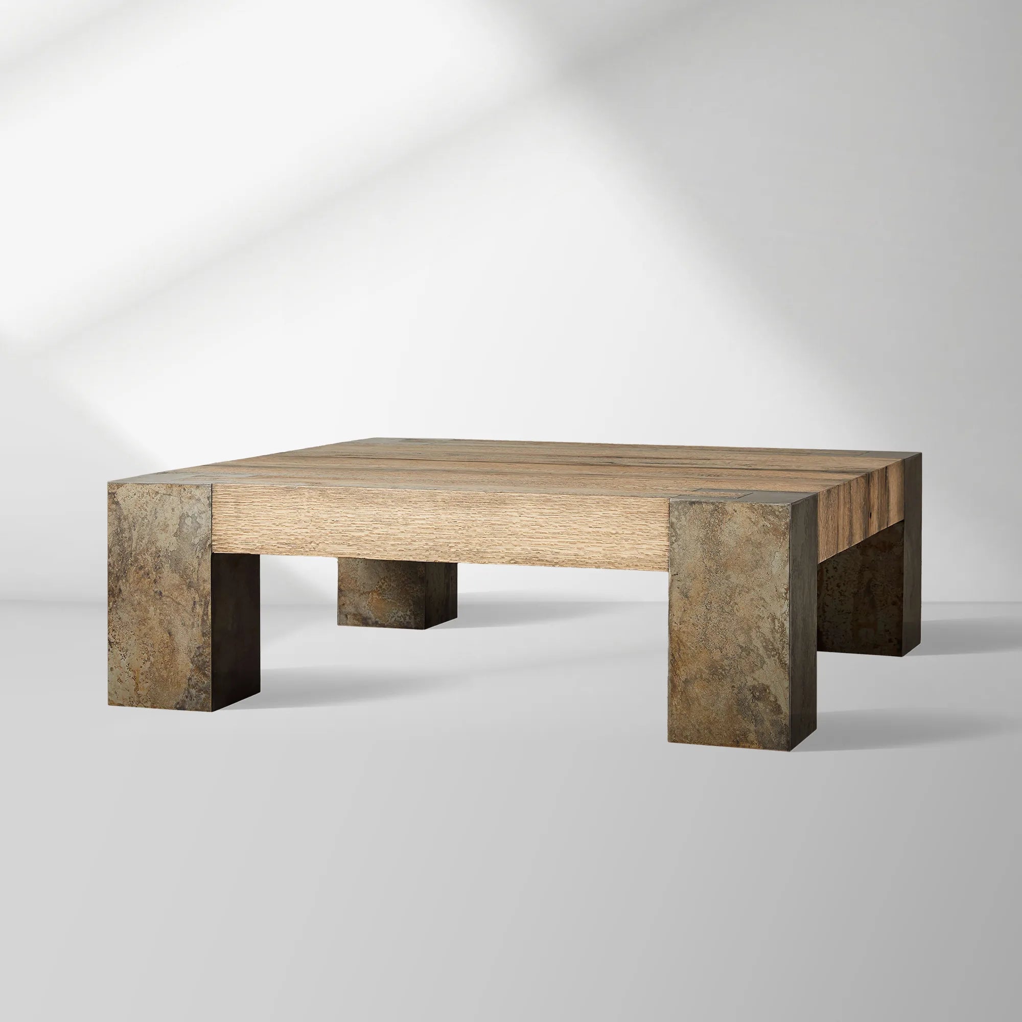Telluride Square Oak Coffee Table Wood Cocktail Table Living Room Center Tea Table Vintage Cocktail Table