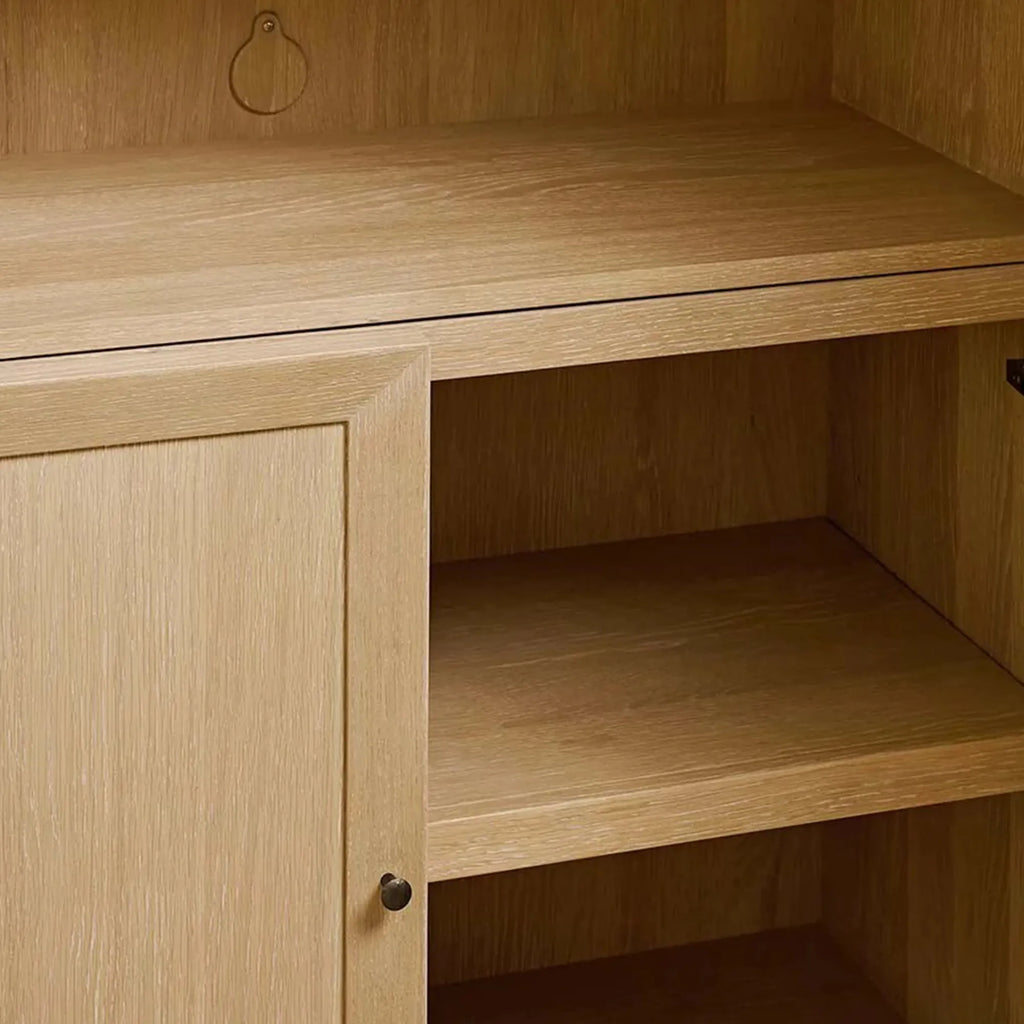 Nason Modular Oak Tall Display Cabinet Modern Living Room Large lockers