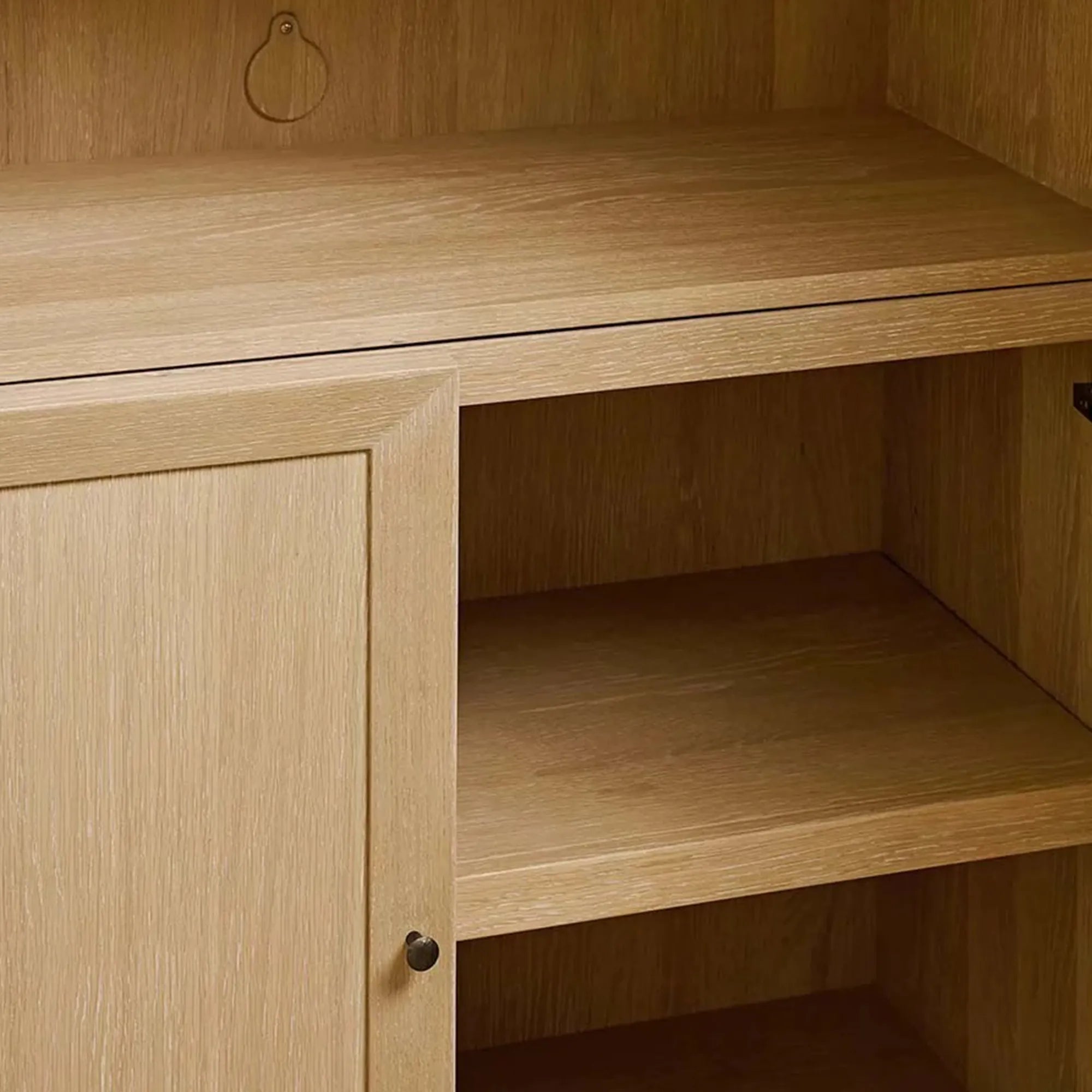 Nason Modular Oak Tall Display Cabinet Modern Living Room Large lockers