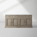 Kensington Marble Top Sideboard Pine Buffet Storage Cabinet Wood Living Room Cabinet