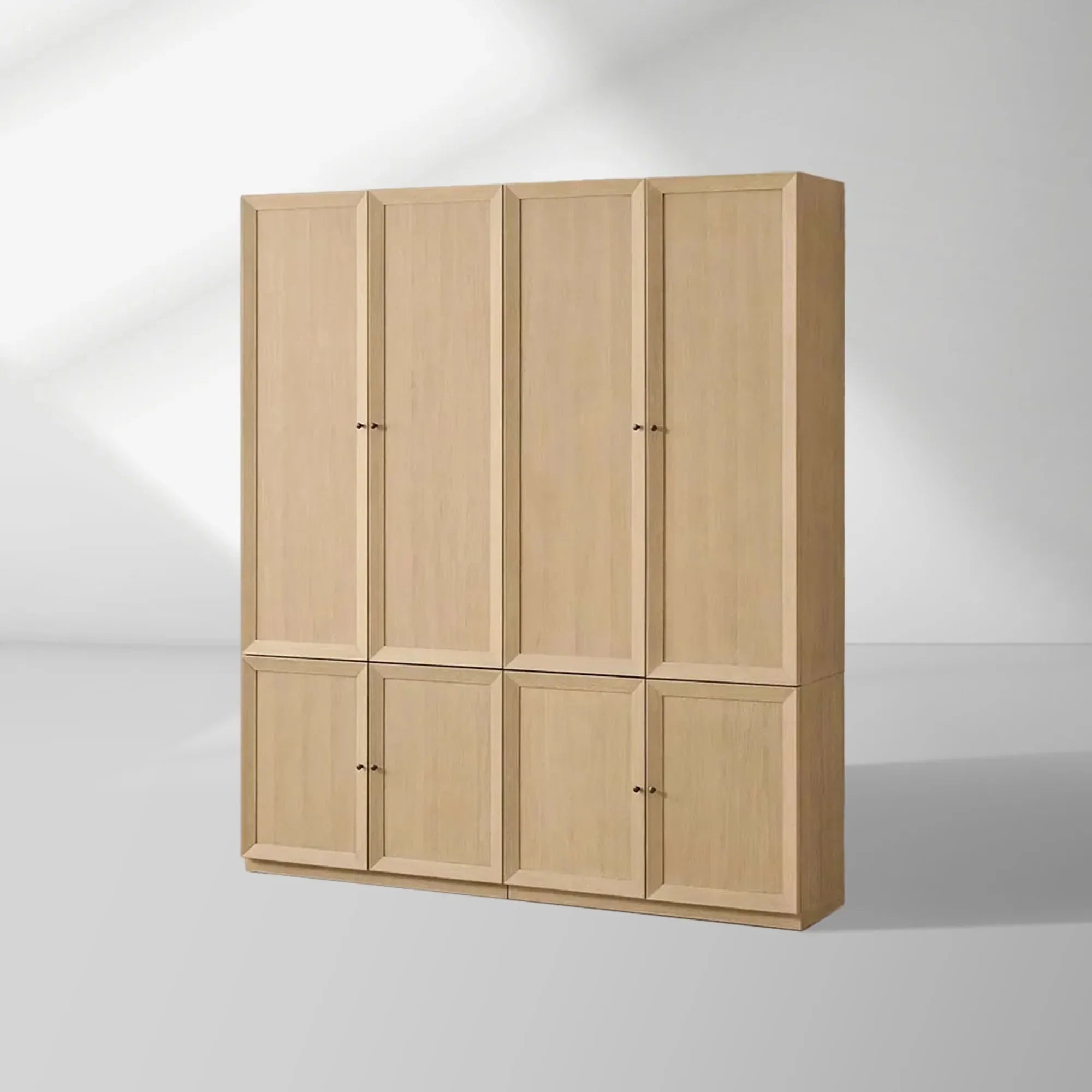 Nason Modular Oak Tall Display Cabinet Modern Living Room Large lockers