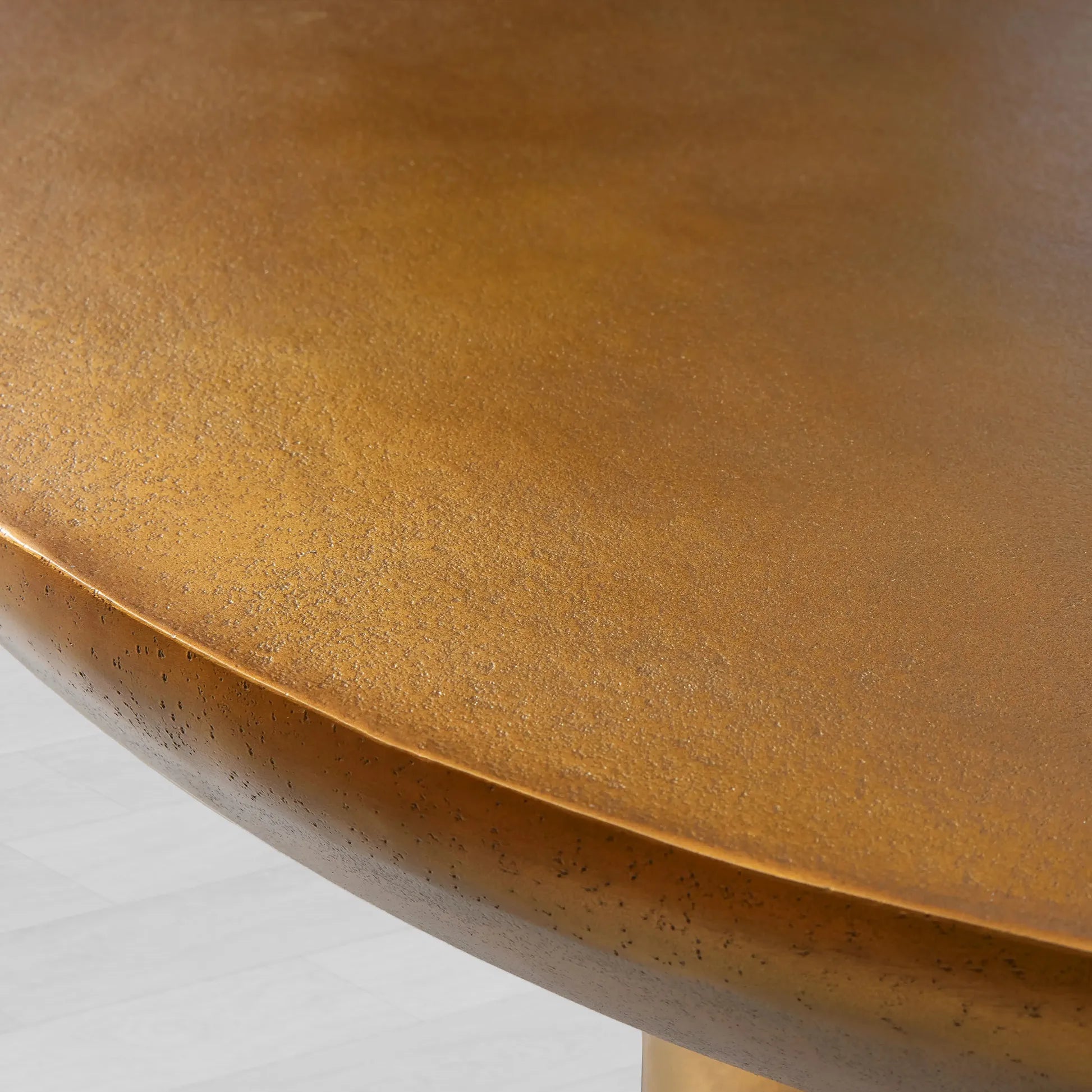 Kyoto Round Coffee Table Nickel-Plated Cast Aluminum Cocktail Table Living Room Metal Center Tea Table