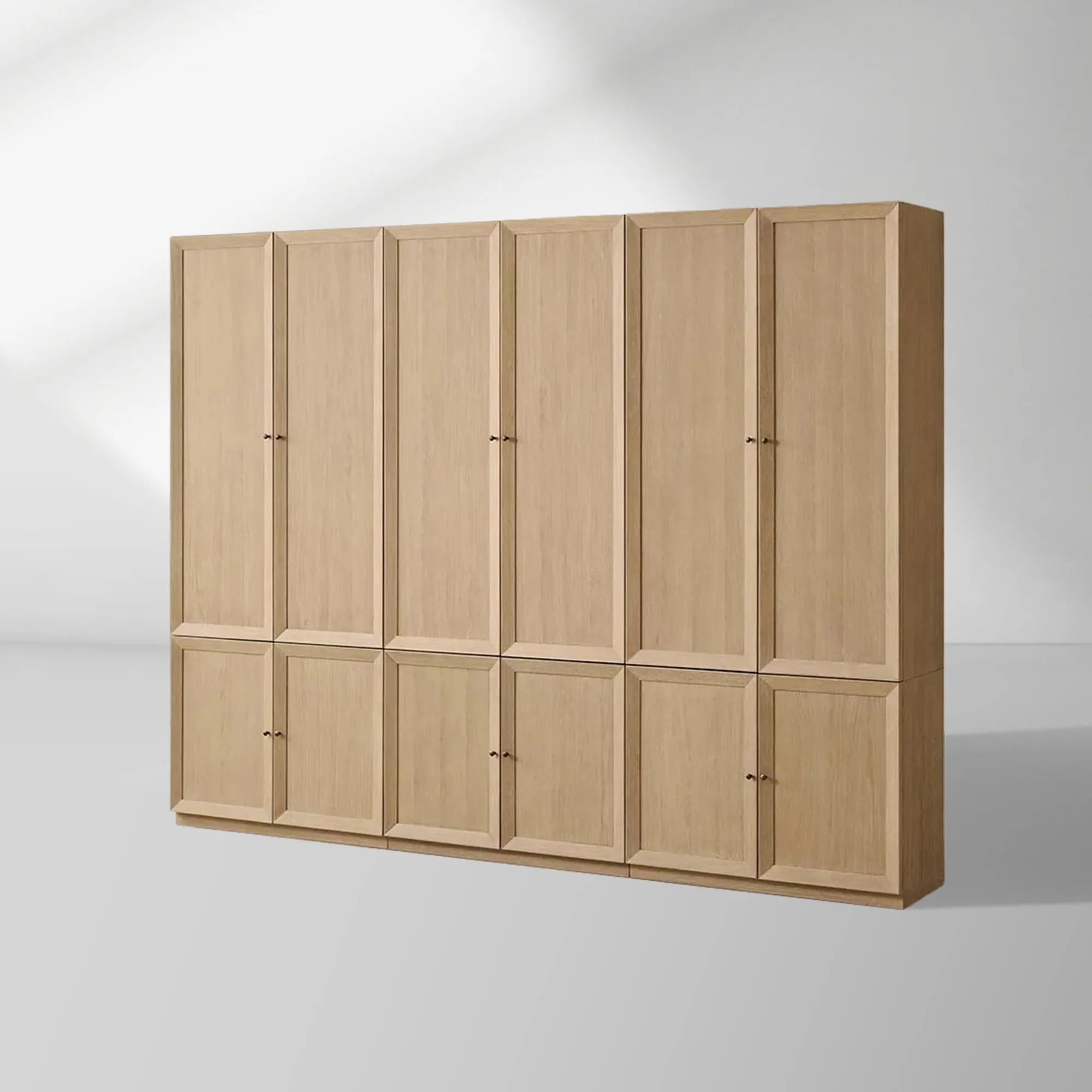 Nason Modular Oak Tall Display Cabinet Modern Living Room Large lockers