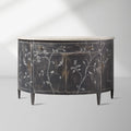 Sofia Bell'Arte Demilune Buffet Cabinet Bird Motif Sideboard Wood Living Room Entryways Cabinet