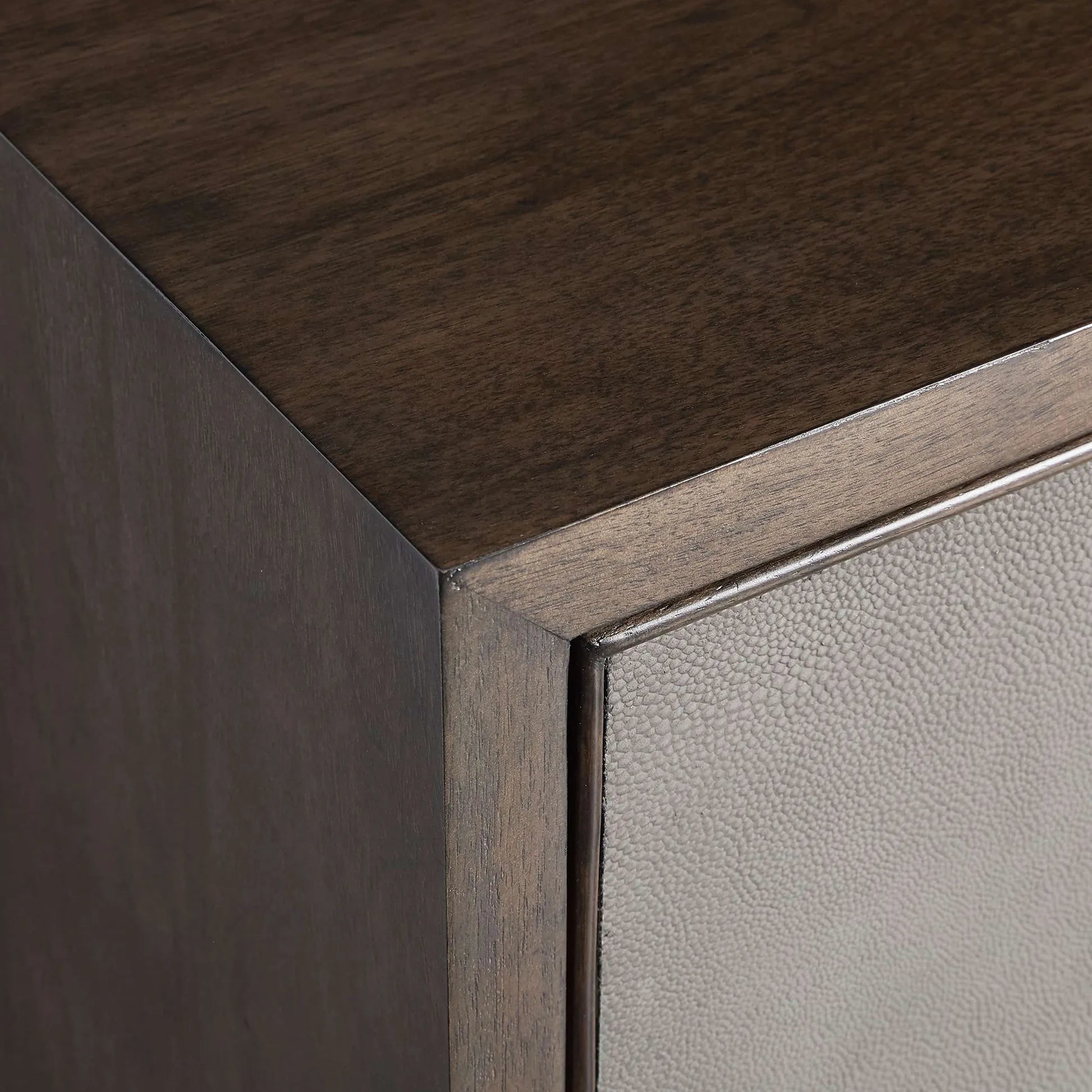 Malone Reconstituted Leather Sideboard Wood Buffet Table Living Room Entryways Cabinet