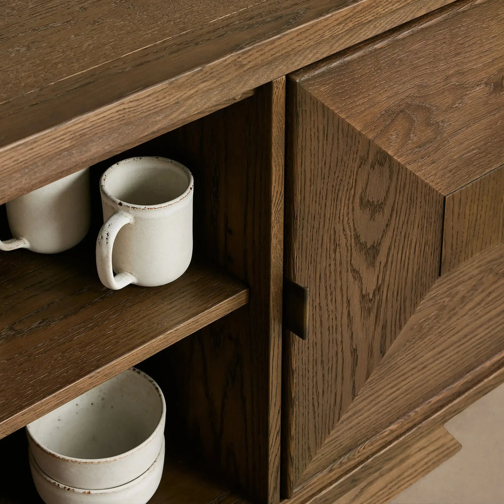 Pelham Indonesia Distressed Sideboard Wood Buffet Table Wood Living Room Entryways TV Cabinet