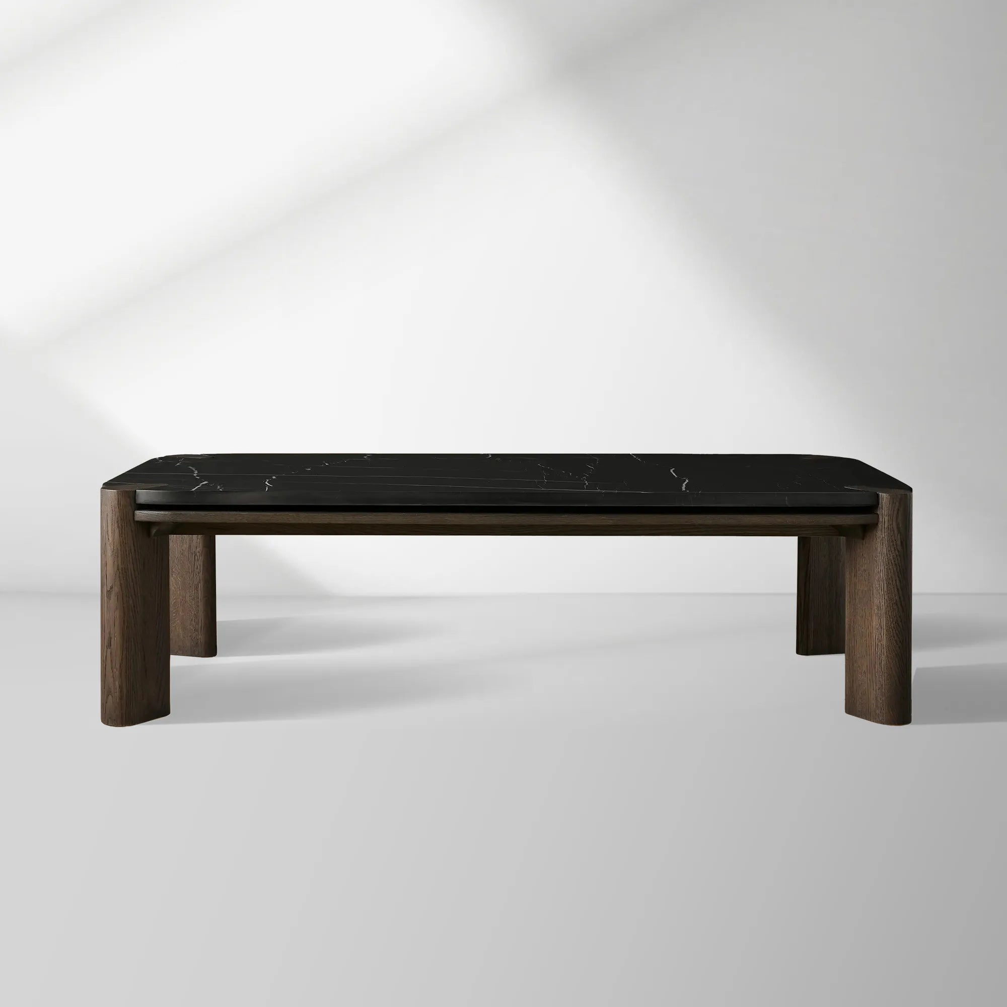 Pyet Marble Coffee Table Oak Wood Base Cocktail Table Elegance Living Room Center Tea Table