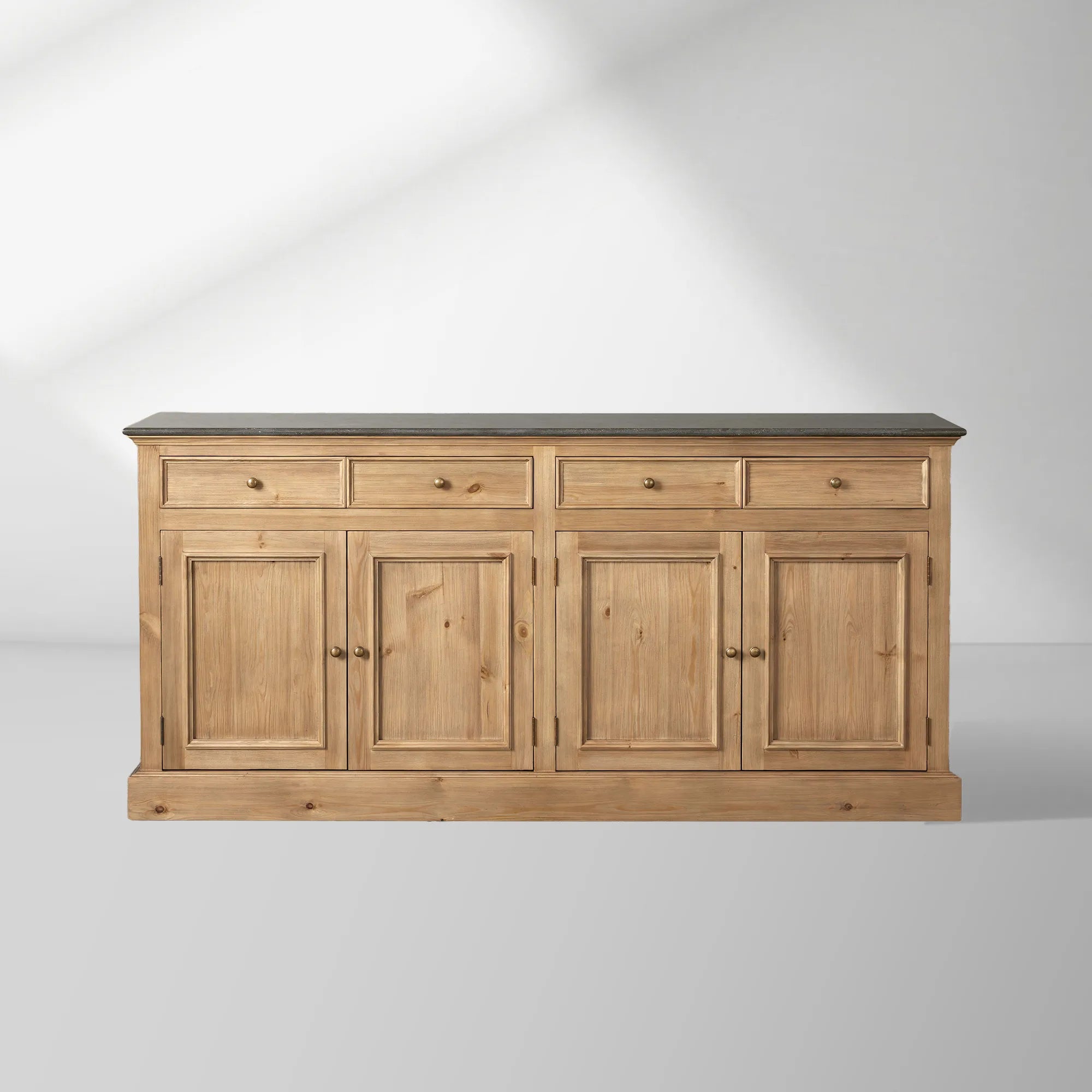 Kensington Marble Top Sideboard Pine Buffet Storage Cabinet Wood Living Room Cabinet