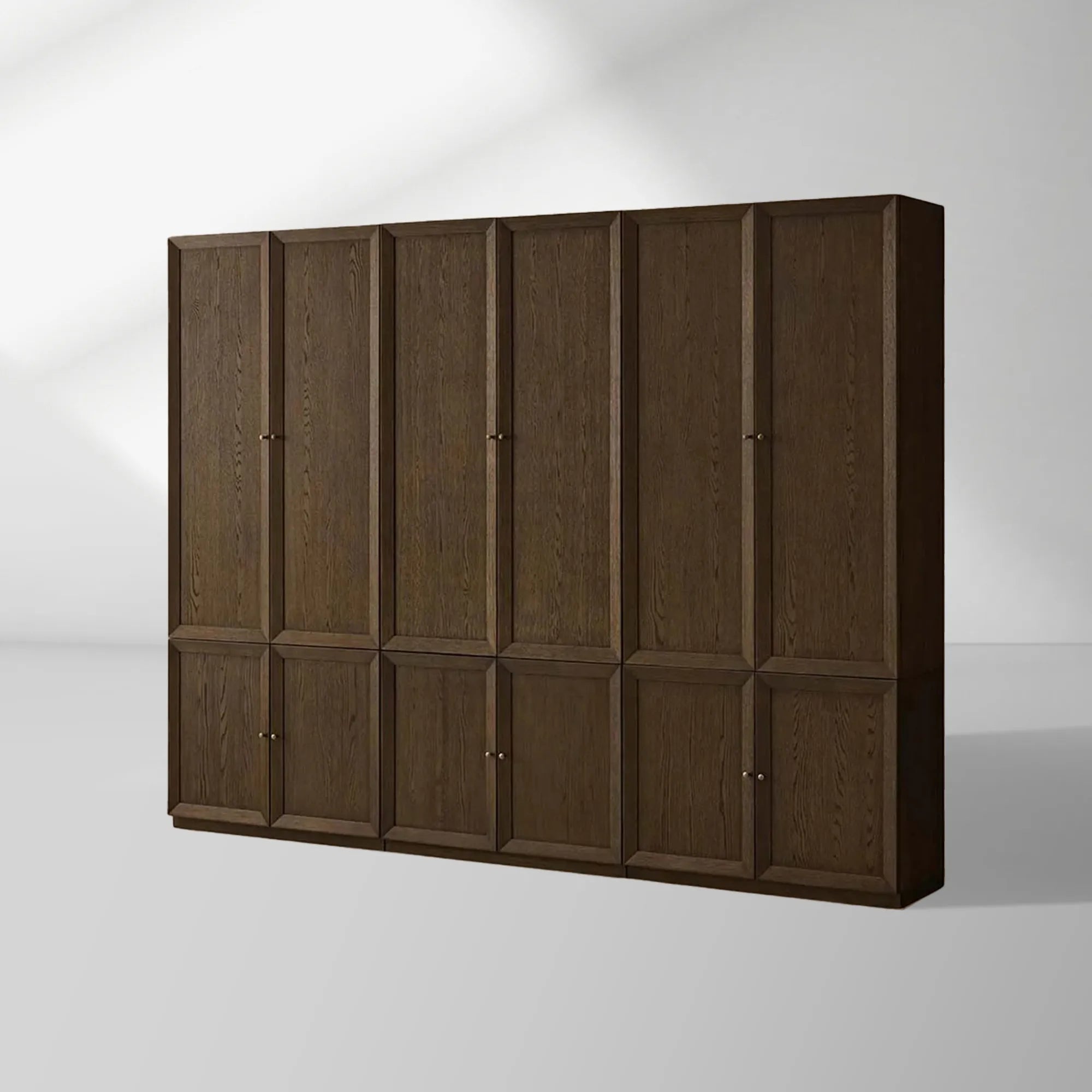 Nason Modular Oak Tall Display Cabinet Modern Living Room Large lockers