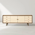 Henton Eucalyptus Wood TV Stand Living Room Entrance Six Drawers Cabinet Media Console