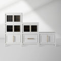 Rowan Wood Modular Wall Unit Mahogany Storage Cabinet with Reeded Glass