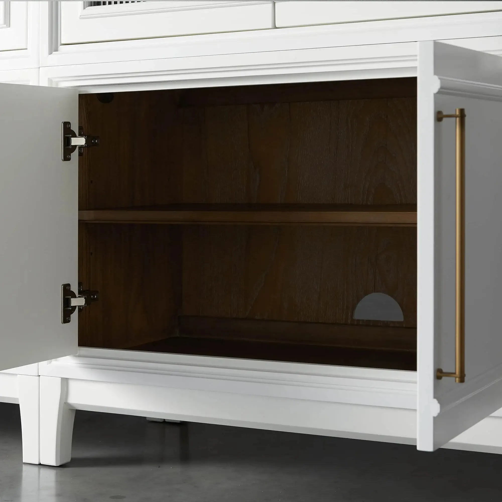 Rowan Wood Modular Wall Unit Mahogany Storage Cabinet with Reeded Glass