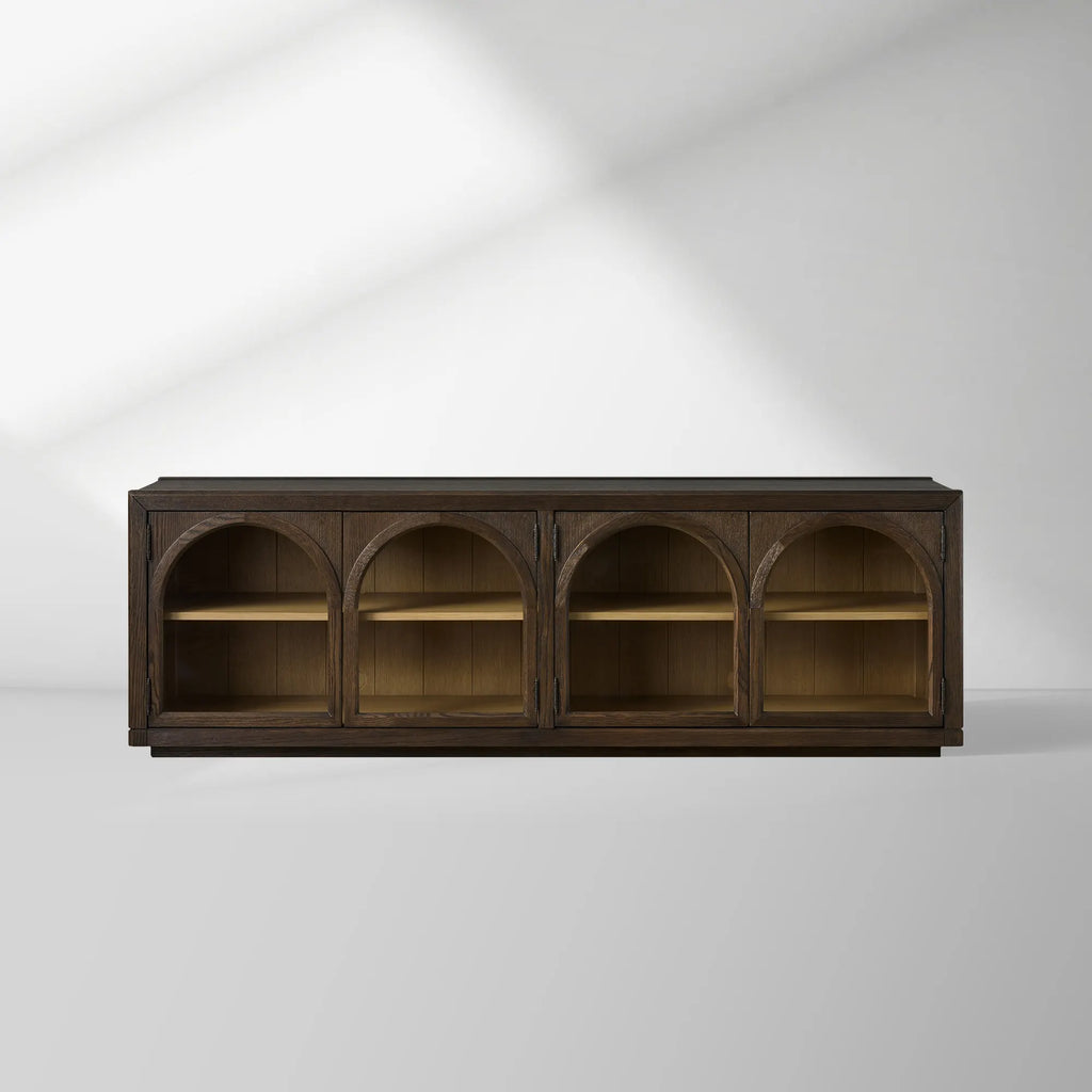 Hattie TV Stand Cabinet Oak Media Console Wood Sideboard Modern television Storage Side Unit