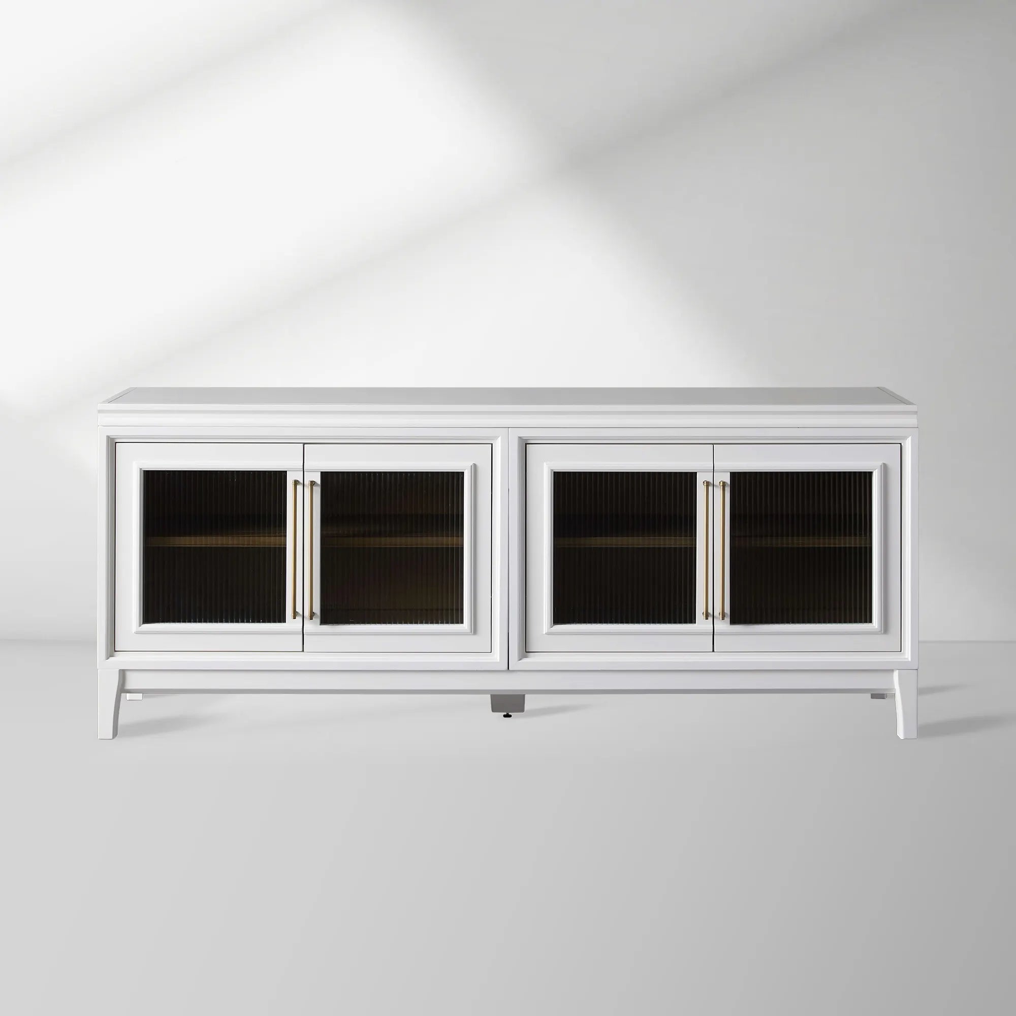 Rowan Wood TV Stand Unit Sideboard with Reeded Glass Doors Entrance Cabinet Media Console