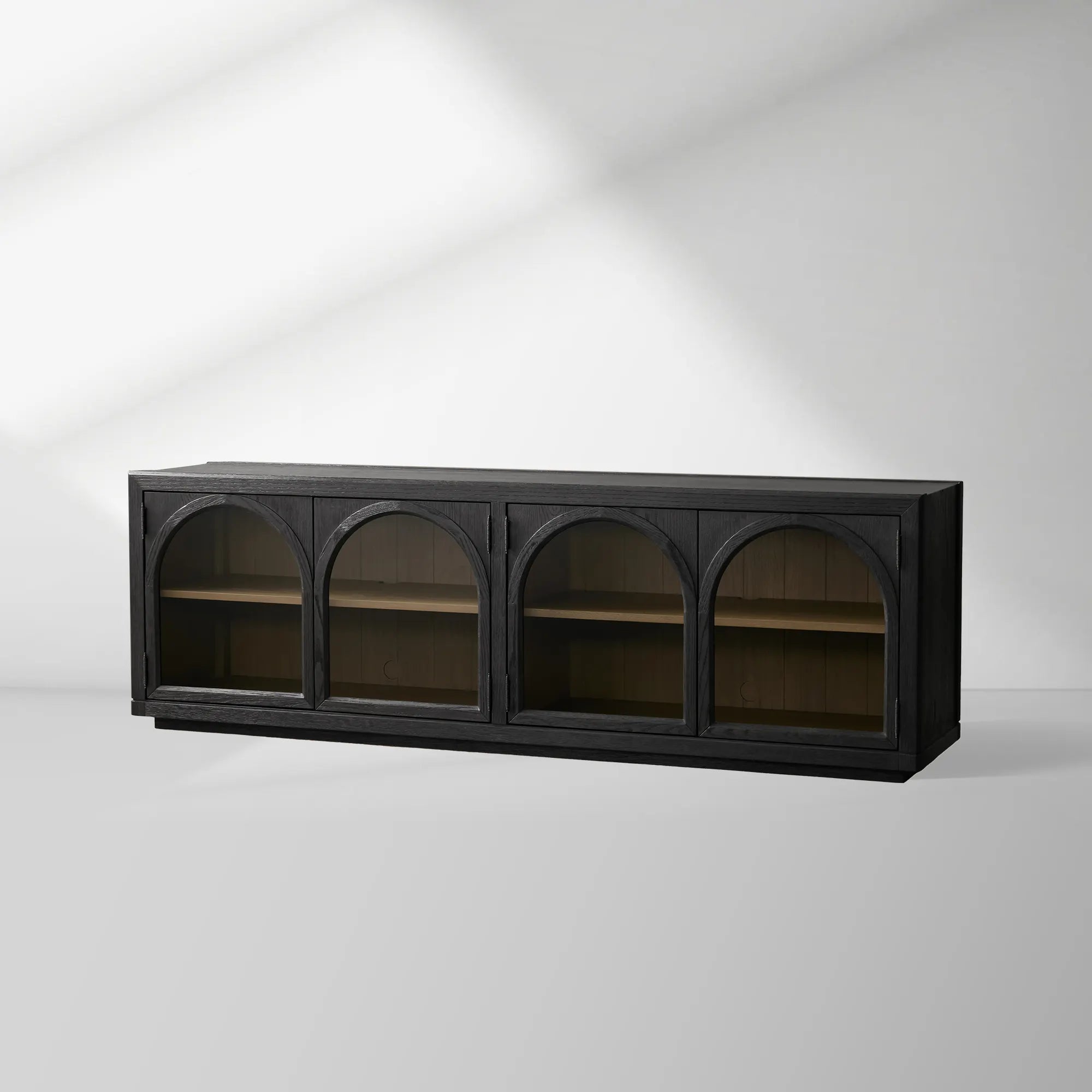 Hattie TV Stand Cabinet Oak Media Console Wood Sideboard Modern television Storage Side Unit