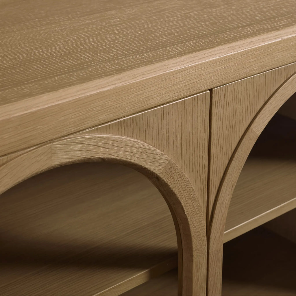 Hattie TV Stand Cabinet Oak Media Console Wood Sideboard Modern television Storage Side Unit