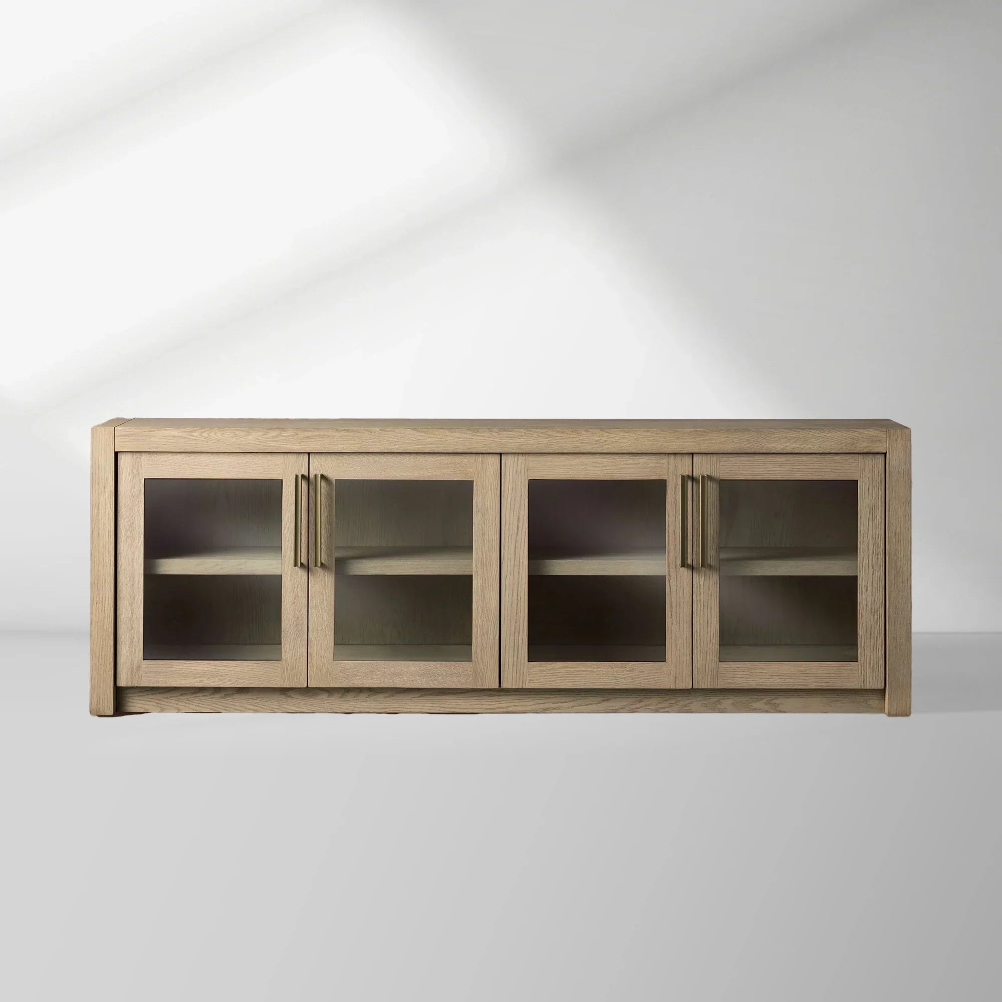 Bodhi Oak Media Console Wood TV Stand Side Cabinet Rustic Television Storage Unit Sideboard