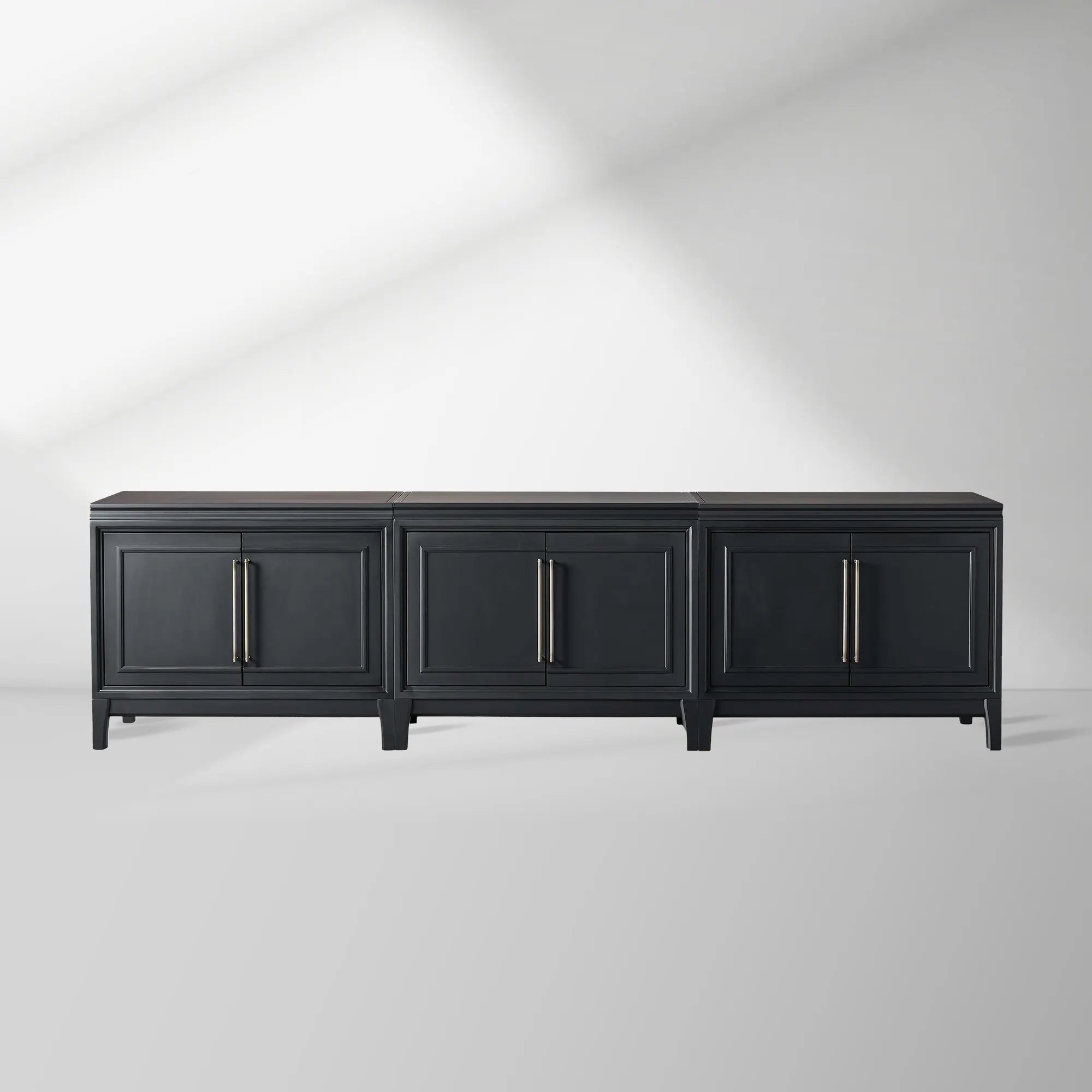 Rowan Modular Wood TV Stand Modern Sideboard Television Storage Unit with Wood Doors Entrance Cabinet