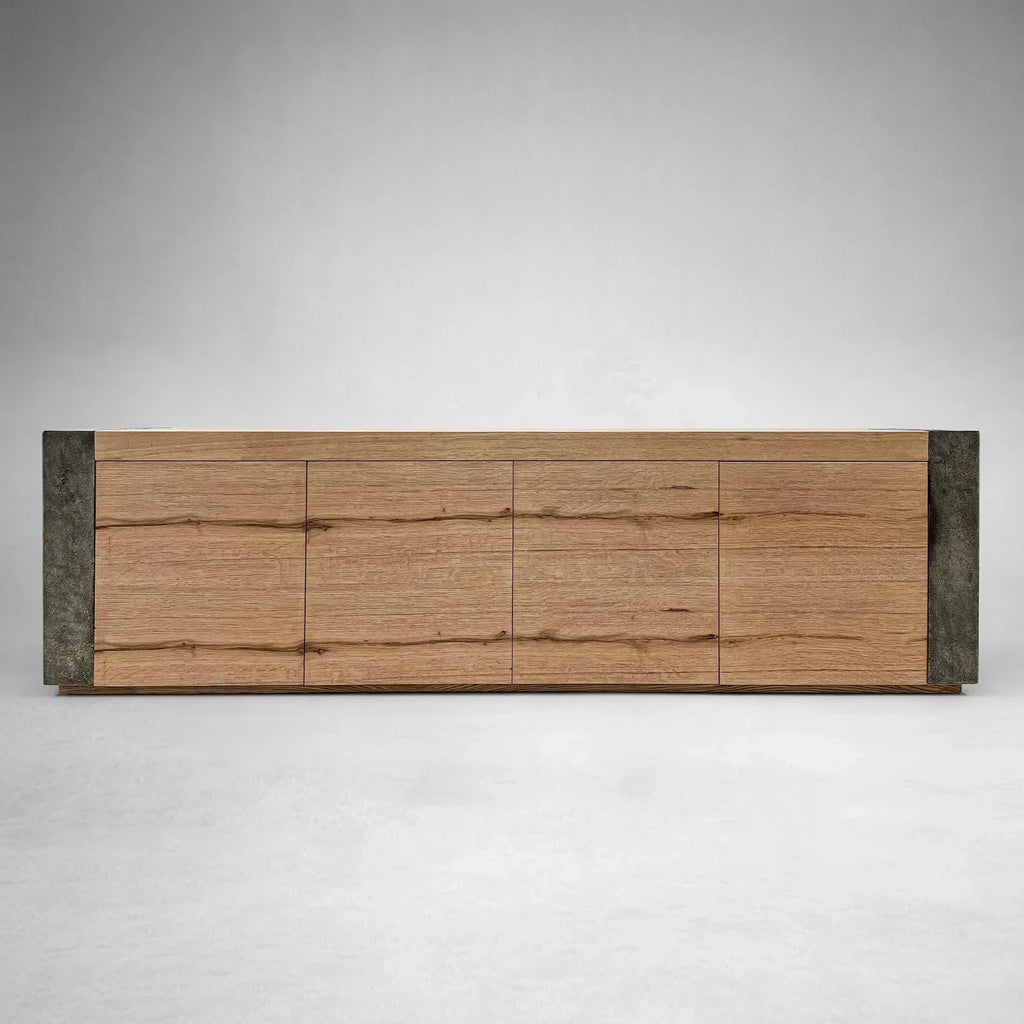 Telluride Mexican Oak TV Stand Cabinet Media Console Result Sideboard Wood Television Storage Unit