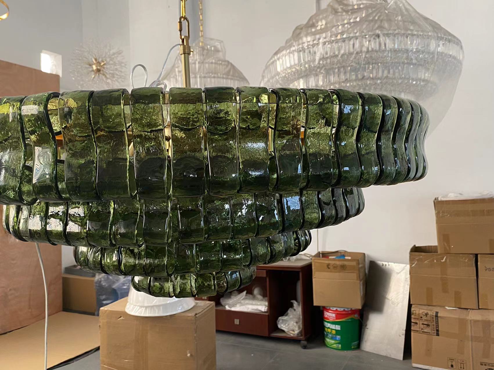 Ice Glass Round Chandelier 24"36"48"60"