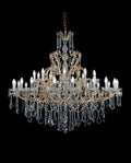 57X53 Inch Two Tiers Candle Style Crystal Chandelier 30 Lights Gold Maria Theresa Chandelier for Dining Room