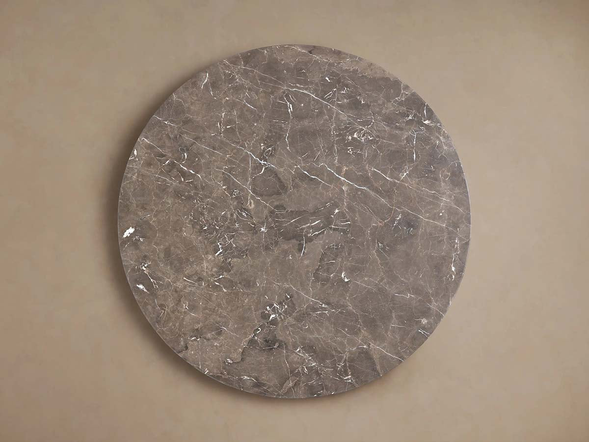Saint Germain Round Marble Stone Dining Table With Clement Base
