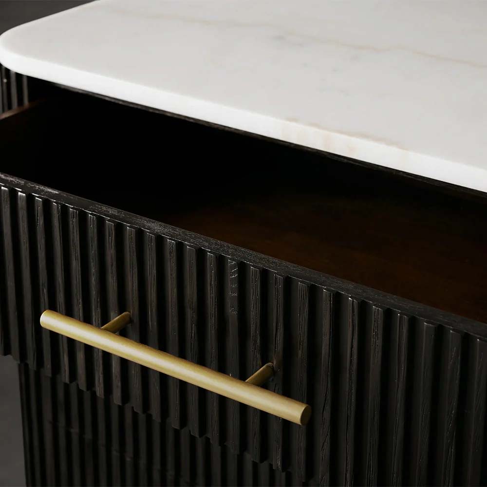 Finnley Wood Eight-Drawer Dresser with Marble or Bluestone Top Rural Chest Of 8 Drawers Cabinet