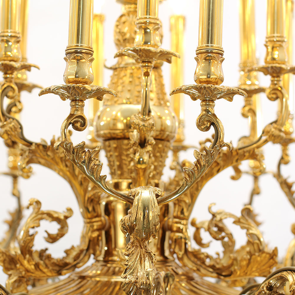 41X43 Inch 24 Lights Baroque Style Antique French Copper Chandelier