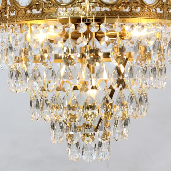 9 Inch Mini Kitchen Island Pendant Light Empire Style Brass Crystal Pendant Lighting