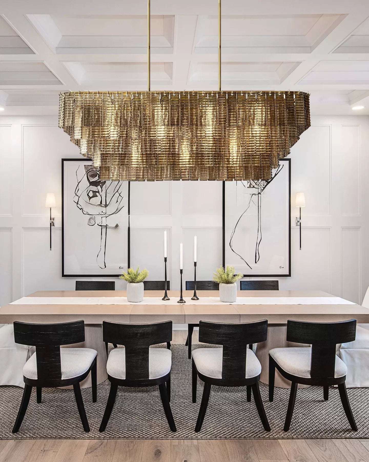 Smoked Glass Linear Chandelier