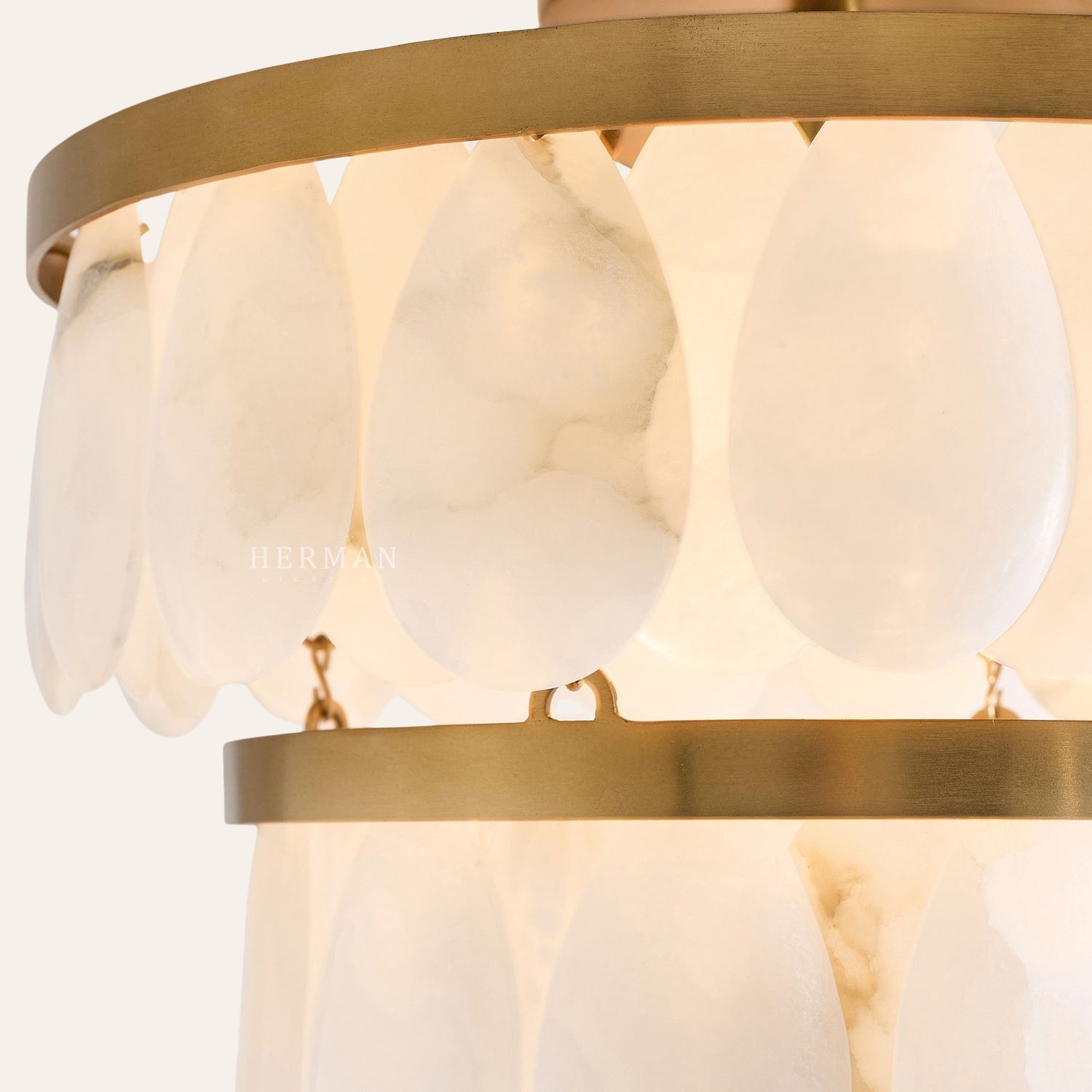 Solene Alabaster Round Flush Mount 14"