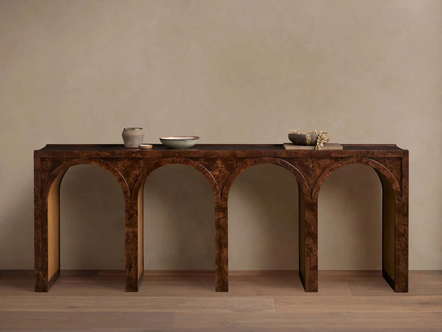 Hattie Wood Console Entryway Table Arch Design Hallway Entrance Table