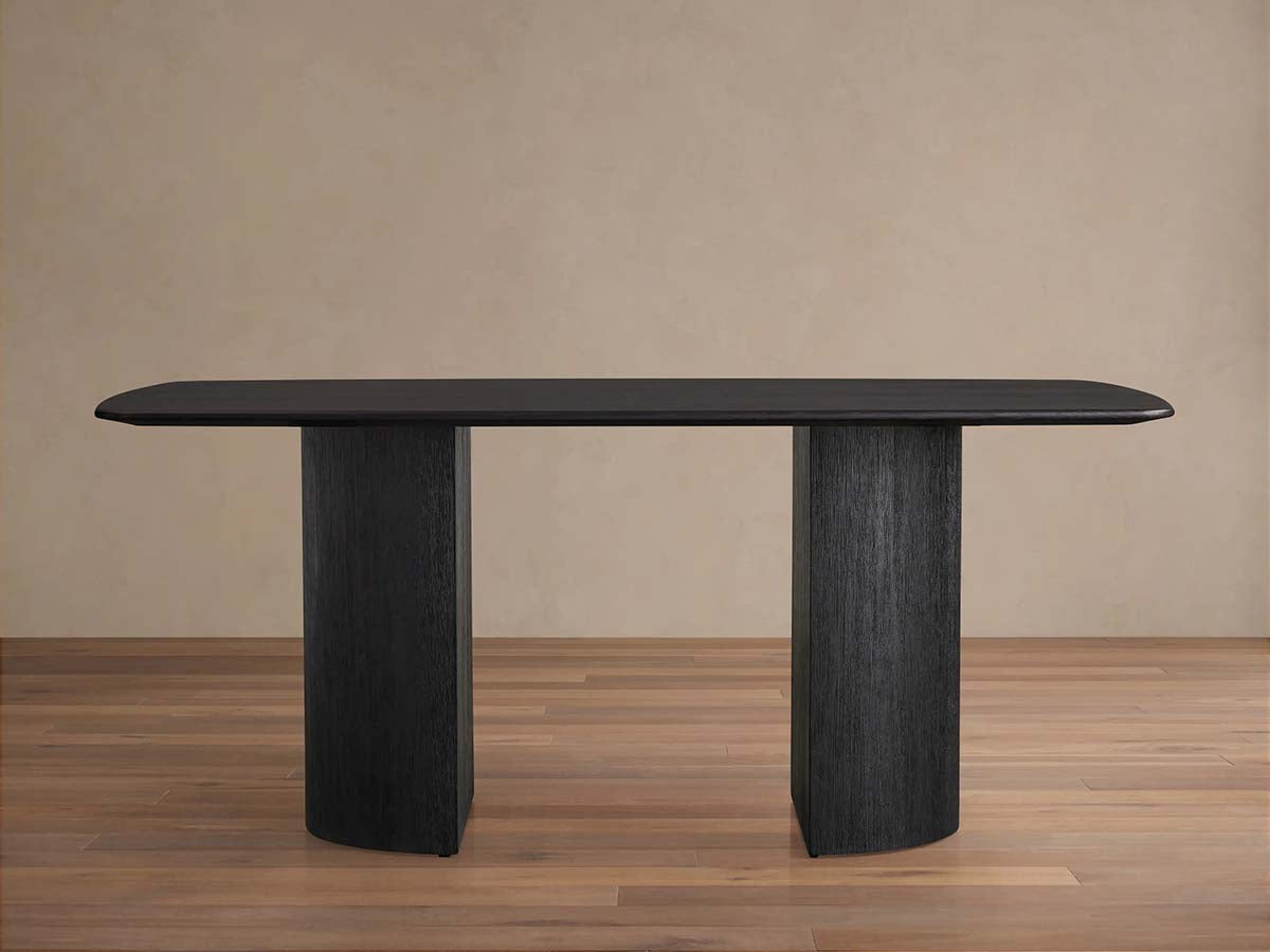 Saint Germain Rectangle Oak Top Dining Table with Wood Dauphine Base