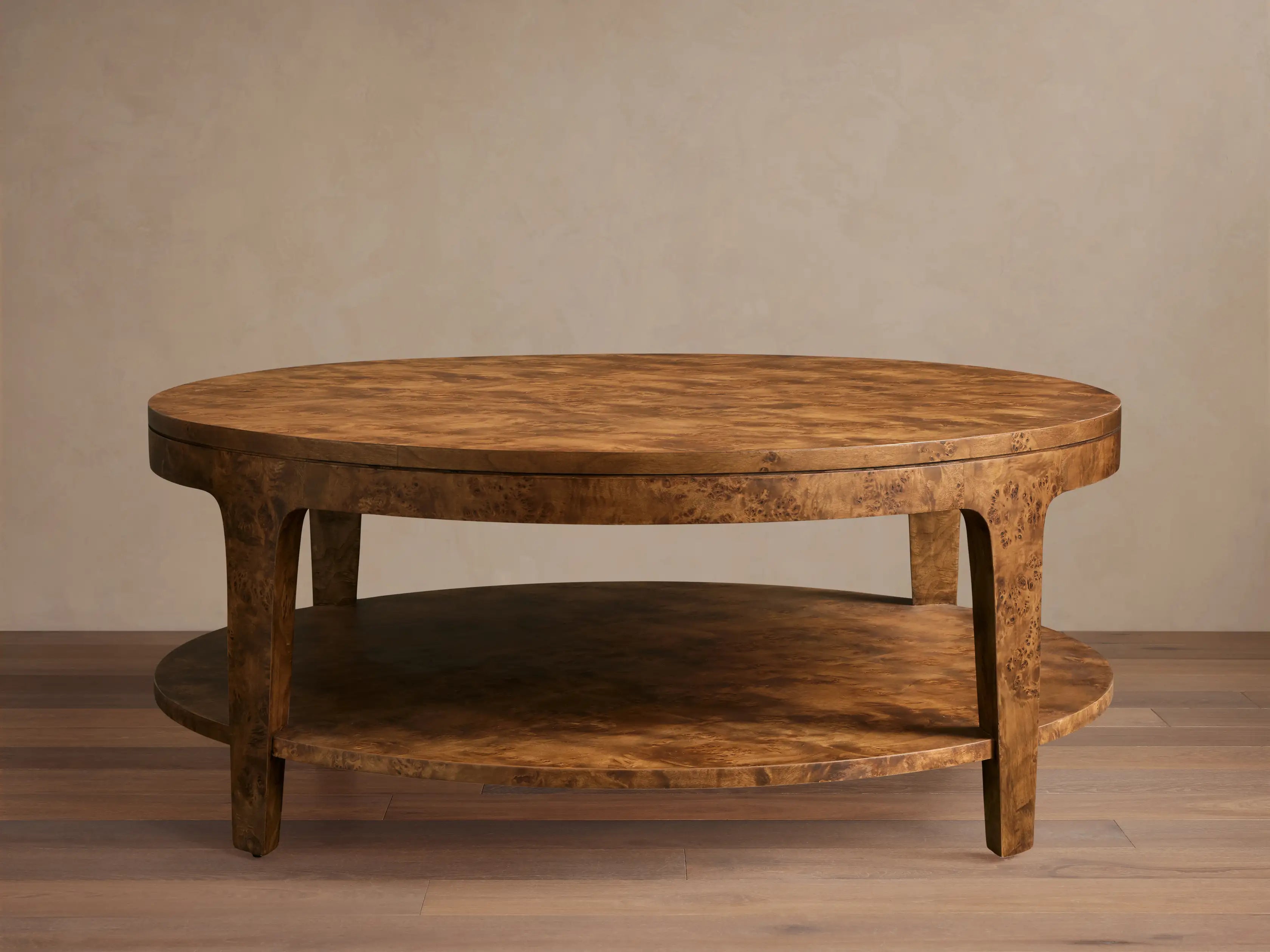 Mogadore Mappa Burl Round Coffee Table