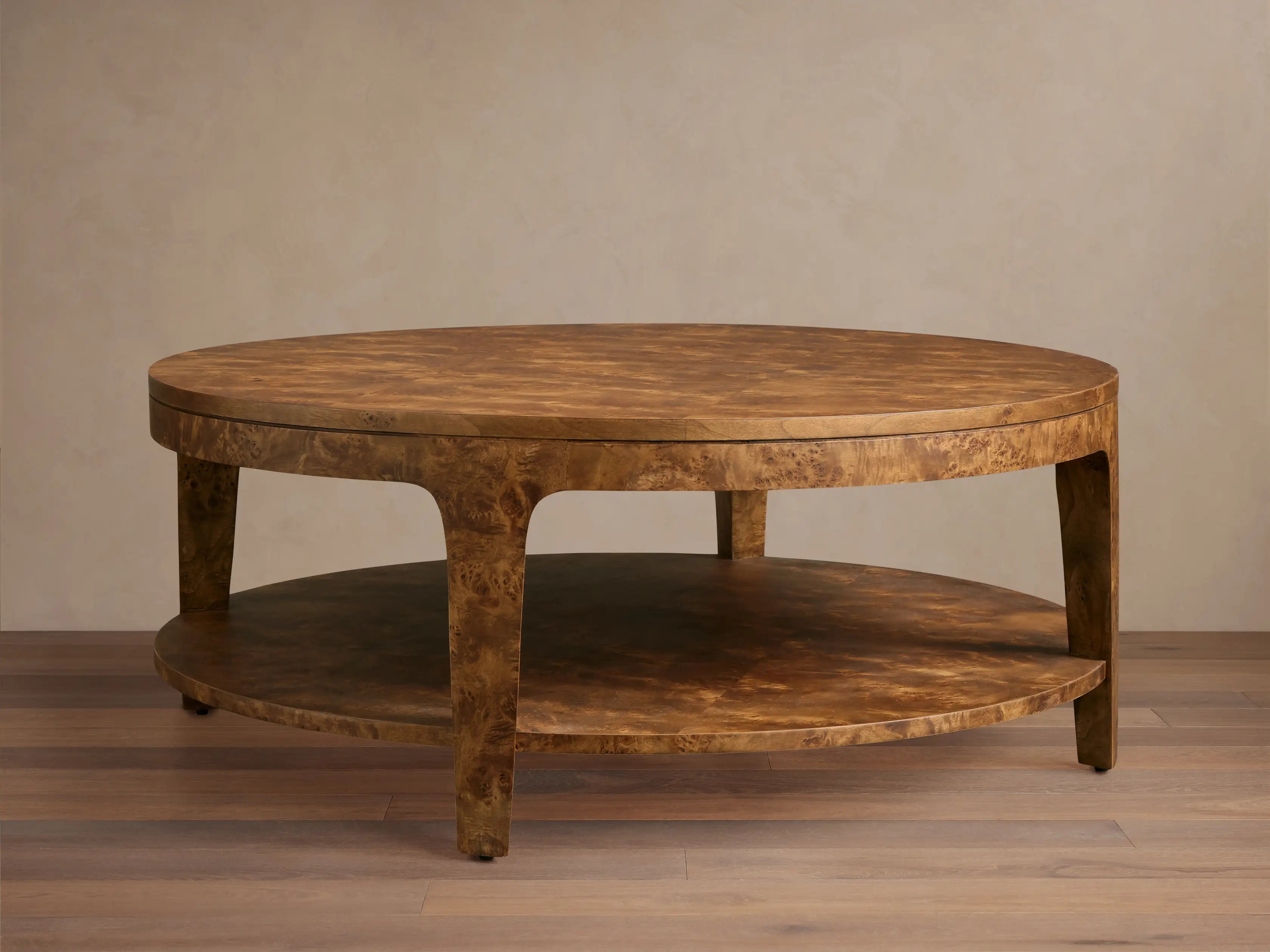 Mogadore Mappa Burl Round Coffee Table