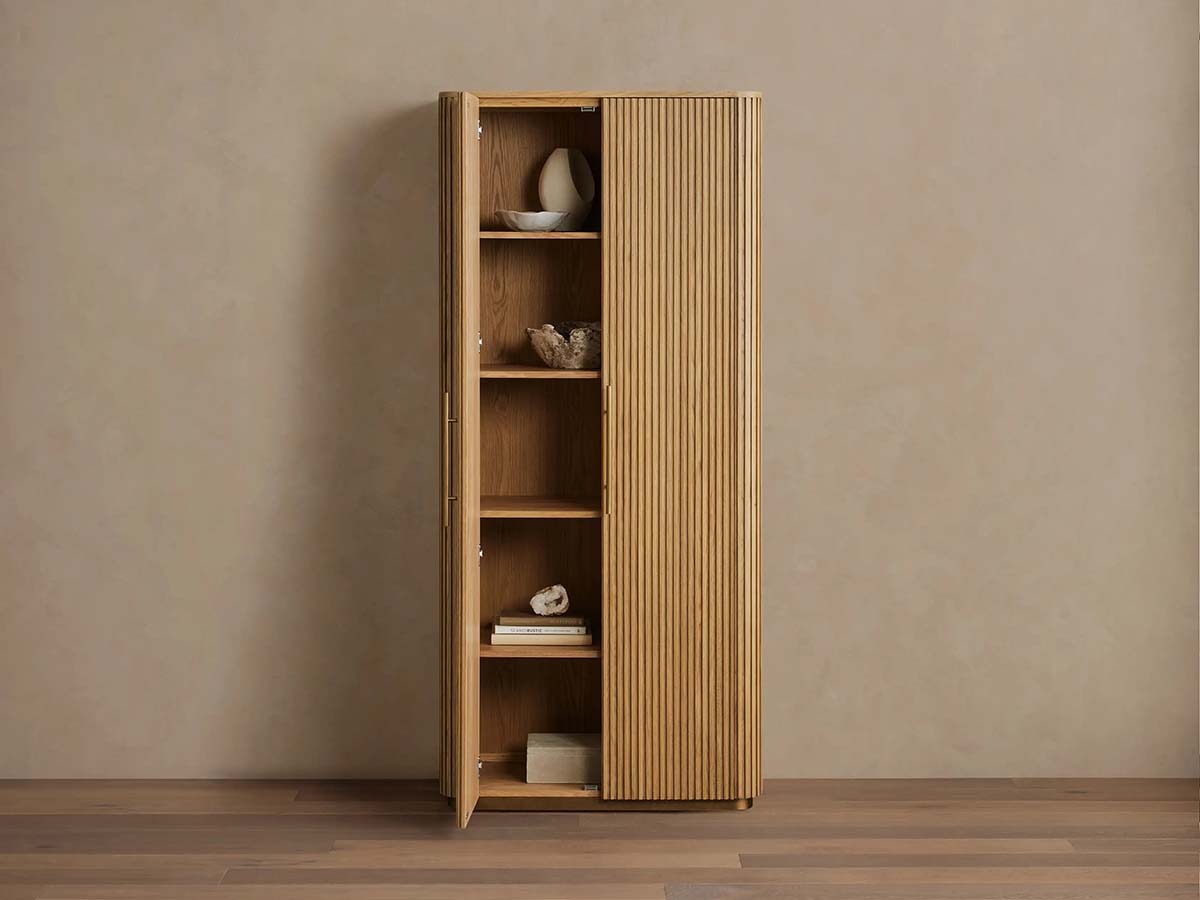 Finnley Wood Tall Cabinet Living Room Country Storage Cabinet with Doors