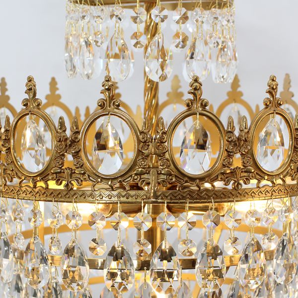 9 Inch Mini Kitchen Island Pendant Light Empire Style Brass Crystal Pendant Lighting