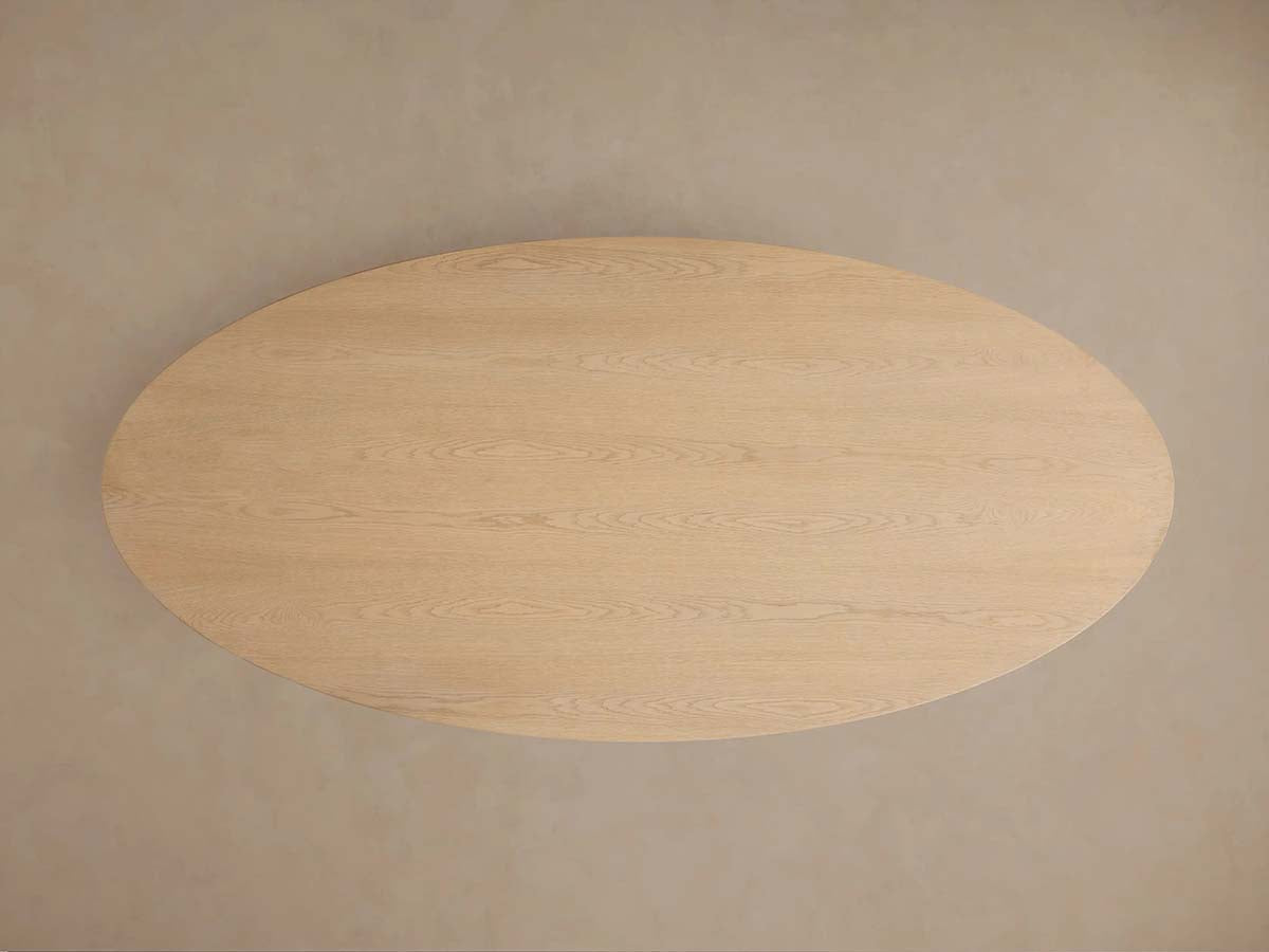 Perth Oval Oak Dining Table Hand-Sculpted Modern Dining Table