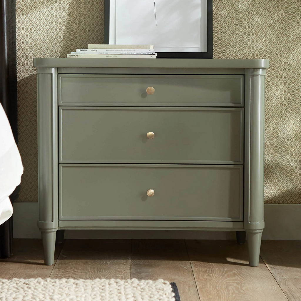 Henley Nightstand Solid Mahogany Nightside Tables With Three Drawers