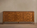 Mogadore Burl Wood Nine Drawer Dresser