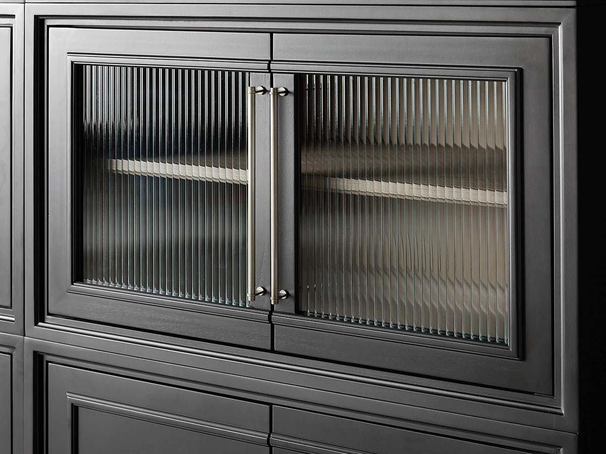 Rowan Modular Wall Unit Storage Tall Display Cabinet Wood Bookcase with Glass Door