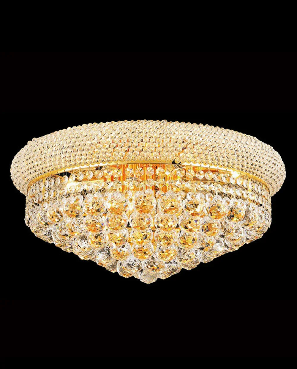 20'' Round Crystal Ceiling Light Empire Flush Mounted Crystal Chandelier